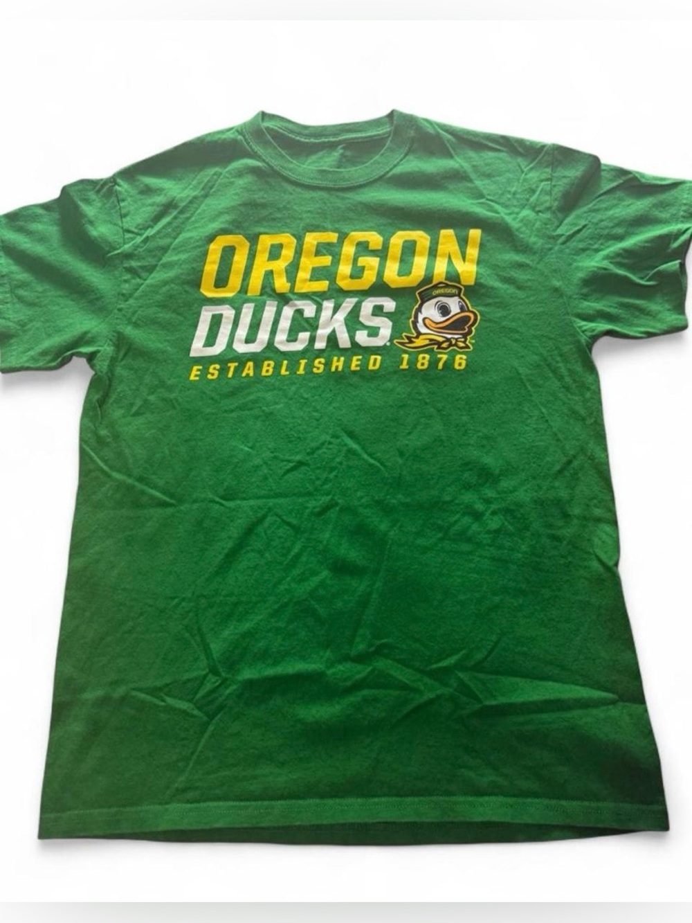 CSA Oregon Ducks Green Graphic logo Tee Sz M